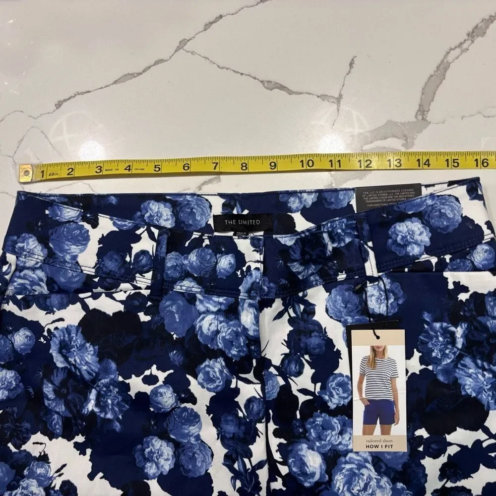 The Limited | Women’s Indigo Navy Floral Tailored Fit Casual Shorts Size 4